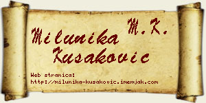 Milunika Kušaković vizit kartica